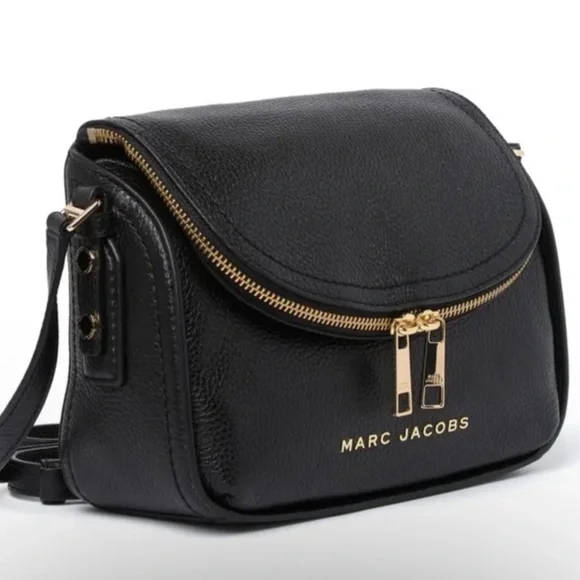 Marc Jacobs The Groove mini messenger Crossbody Bag Black in Gold Accents - Picture 2 of 8